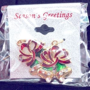 - Seasons greeting costume jewelry earrings. New bells.